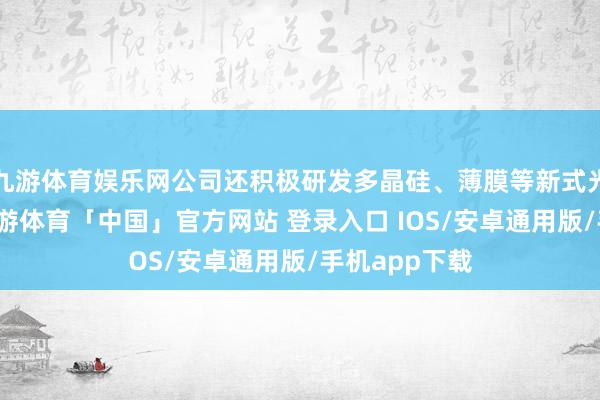 九游体育娱乐网公司还积极研发多晶硅、薄膜等新式光伏电板片-九游体育「中国」官方网站 登录入口 IOS/安卓通用版/手机app下载